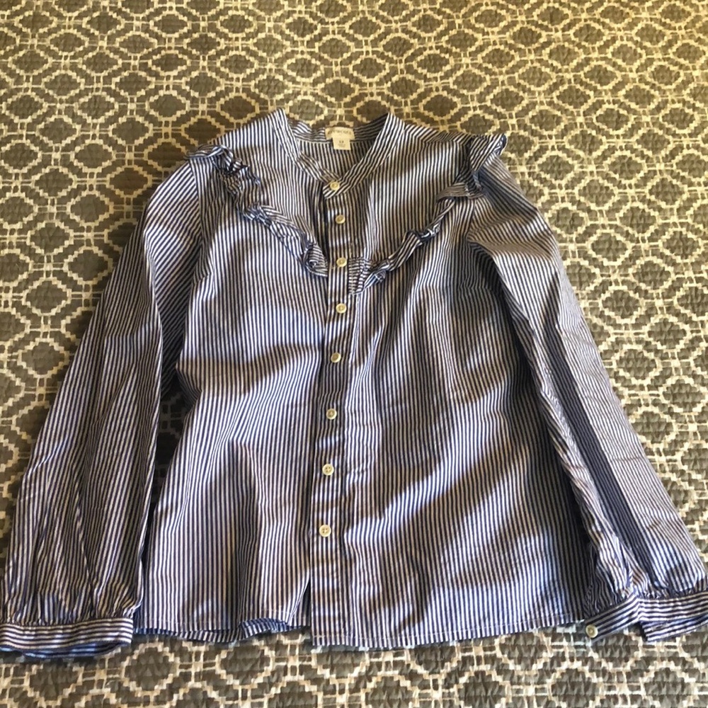 Crewcuts pinstriped girls button down size 12